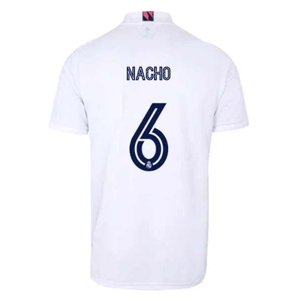 Camiseta Real Madrid 1ª Kit NO.6 Nacho 2020 2021 Blanco